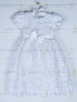 Formal Kids Wear - Adorable Flower Girl Party Dress with Lace, Bow, and Tea-Length Style (Sizes 2-6 & Baby S-XL)