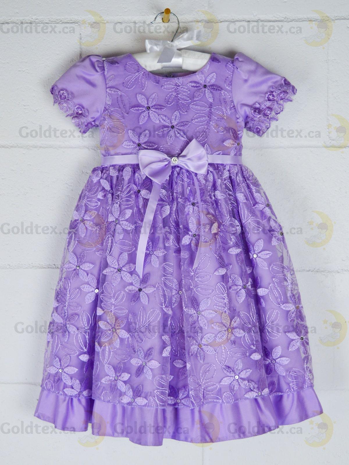 Formal Kids Wear - Adorable Flower Girl Party Dress with Lace, Bow, and Tea-Length Style (Sizes 2-6 & Baby S-XL)