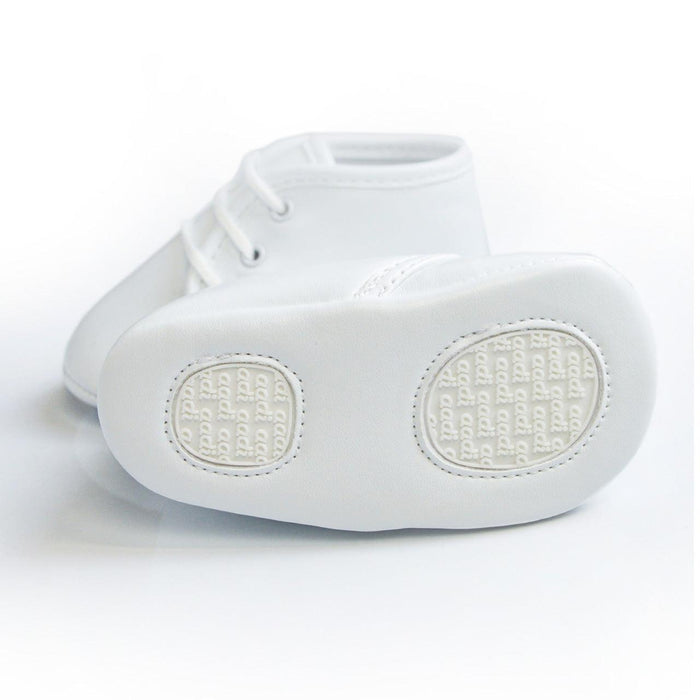 Baby Boys Baptism Shoes Lace-Up Ivory White Christening Shoes
