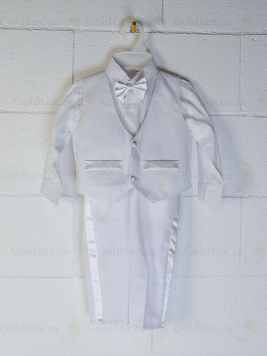 Formal Kids Wear - Baby Boys Tuxedo Set - Available in Ivory and White for Baptisms & Special Events