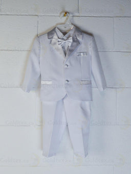 Formal Kids Wear - Baby Boys Tuxedo Set - Available in Ivory and White for Baptisms & Special Events