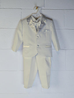 Formal Kids Wear - Baby Boys Tuxedo Set - Available in Ivory and White for Baptisms & Special Events
