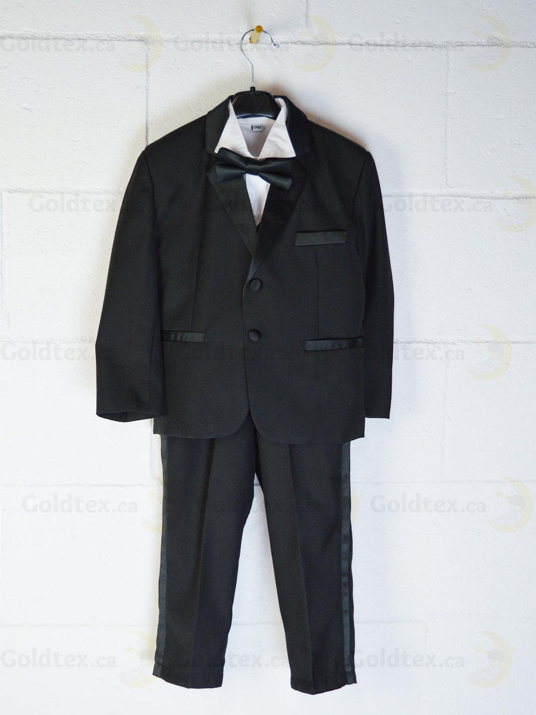 Formal Kids Wear - Boys Black Tuxedo Set - Formalwear for Weddings, Proms, and Special Events (Sizes 3m to 22yrs)