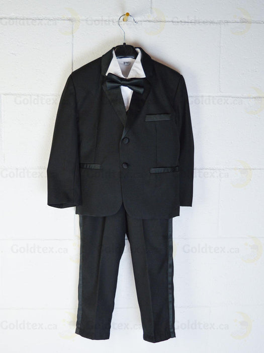 Formal Kids Wear - Boys Black Tuxedo Set - Formalwear for Weddings, Proms, and Special Events (Sizes 3m to 22yrs)