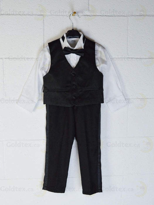 Formal Kids Wear - Boys Black Tuxedo Set - Formalwear for Weddings, Proms, and Special Events (Sizes 3m to 22yrs)