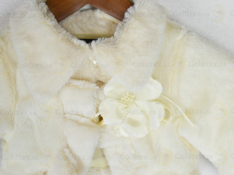 Formal Kids Wear - Children's Faux Fur Bolero - Perfect for Flower Girl, Baptism, Communion & Special Events - (Ages 6m-16 years)