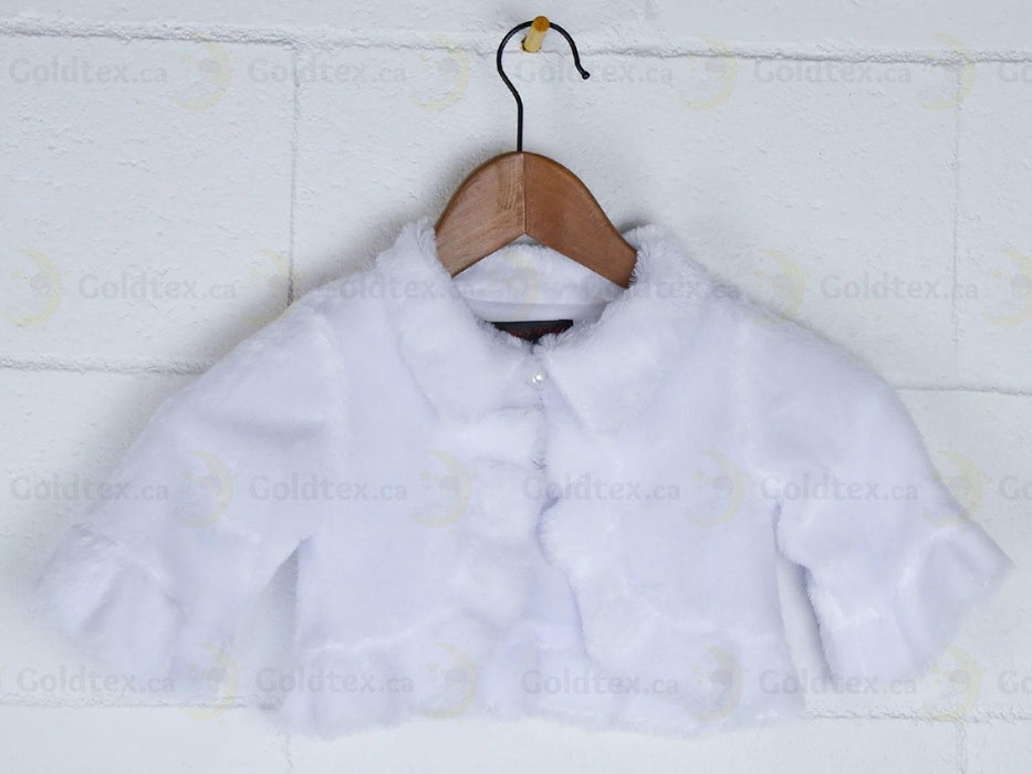 Formal Kids Wear - Children's Faux Fur Bolero - Perfect for Flower Girl, Baptism, Communion & Special Events - (Ages 6m-16 years)