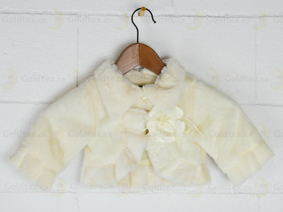 Formal Kids Wear - Children's Faux Fur Bolero - Perfect for Flower Girl, Baptism, Communion & Special Events - (Ages 6m-16 years)