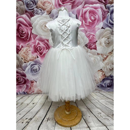 Formal Kids Wear - Elegant Flower Girl Dress - Children White Dress (Toddler, Kids, Youth Sizes 2-16)