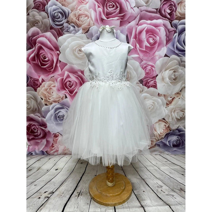 Formal Kids Wear - Elegant Flower Girl Dress - Children White Dress (Toddler, Kids, Youth Sizes 2-16)