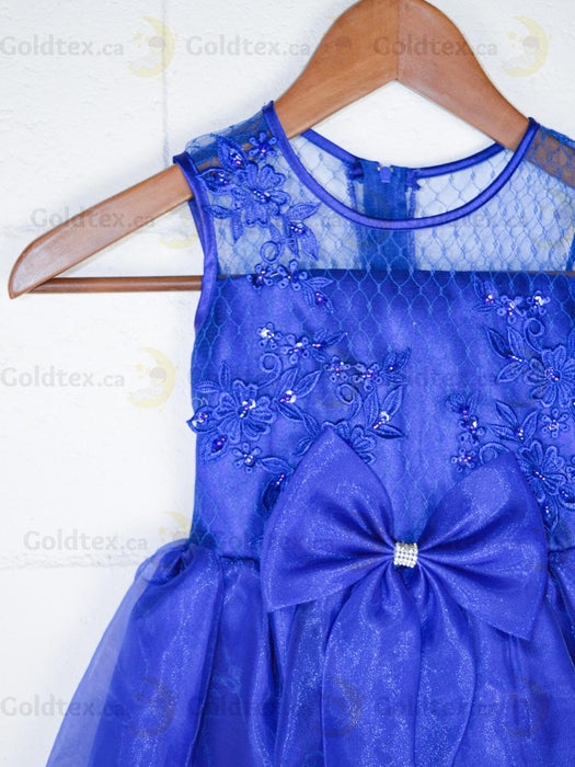 Formal Kids Wear - Elegant Flower Girl Dress with Bow - Children White Dress - (Ages 2-12)