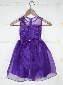 Formal Kids Wear - Elegant Flower Girl Dress with Bow - Children White Dress - (Ages 2-12)