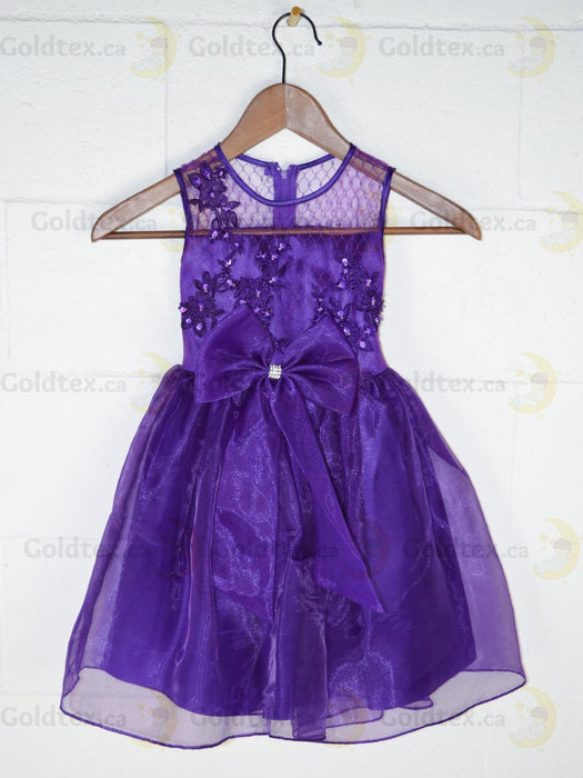 Formal Kids Wear - Elegant Flower Girl Dress with Bow - Children White Dress - (Ages 2-12)