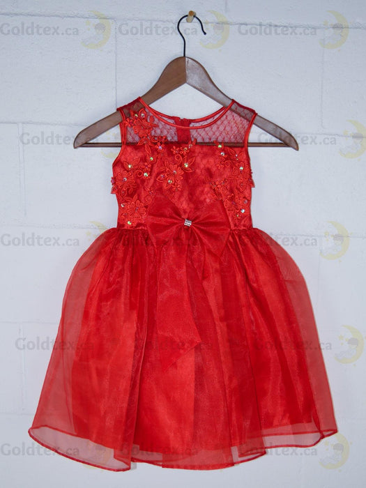 Formal Kids Wear - Elegant Flower Girl Dress with Bow - Children White Dress - (Ages 2-12)