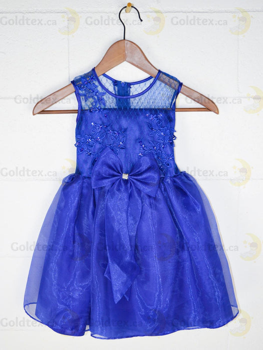 Formal Kids Wear - Elegant Flower Girl Dress with Bow - Children White Dress - (Ages 2-12)