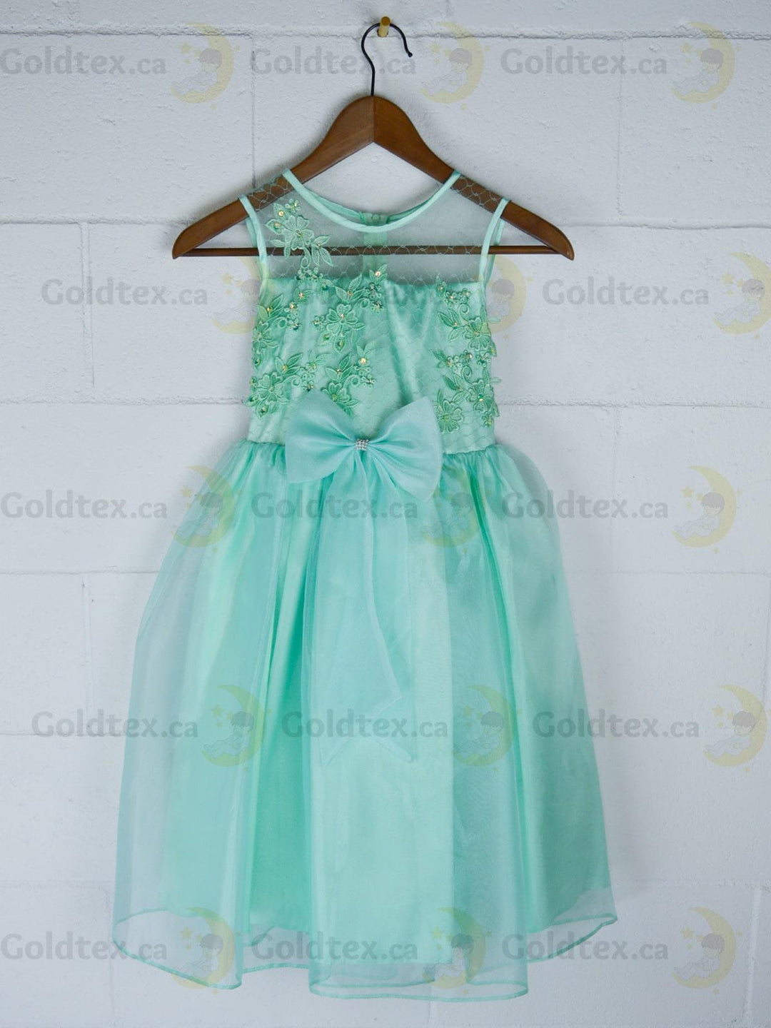 Formal Kids Wear - Elegant Flower Girl Dress with Bow - Children White Dress - (Ages 2-12)