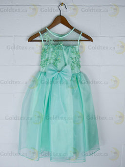 Formal Kids Wear - Elegant Flower Girl Dress with Bow - Children White Dress - (Ages 2-12)