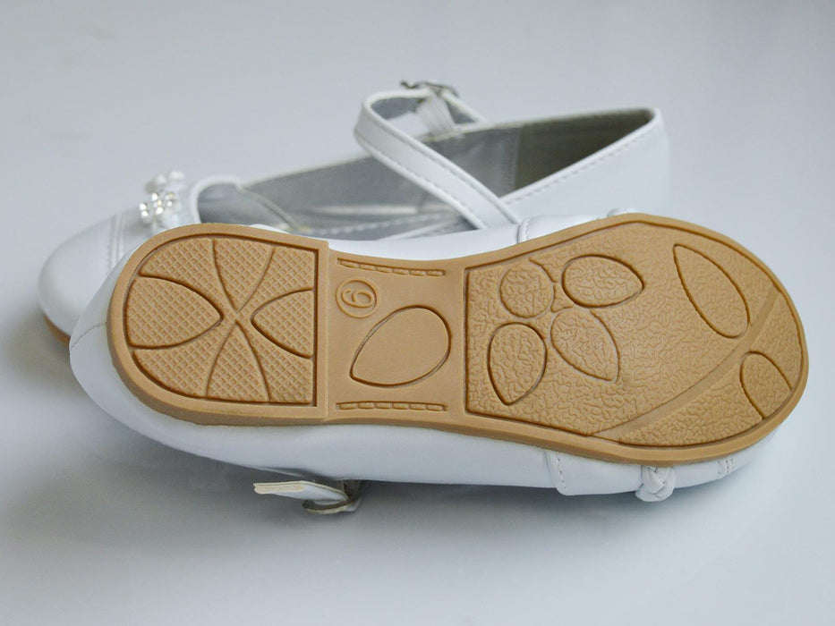 Formal Kids Wear - Elegant Mary Jane Girls Dress Shoes in Black, Ivory, Silver, and White - Baby, Toddler & Kids Sizes