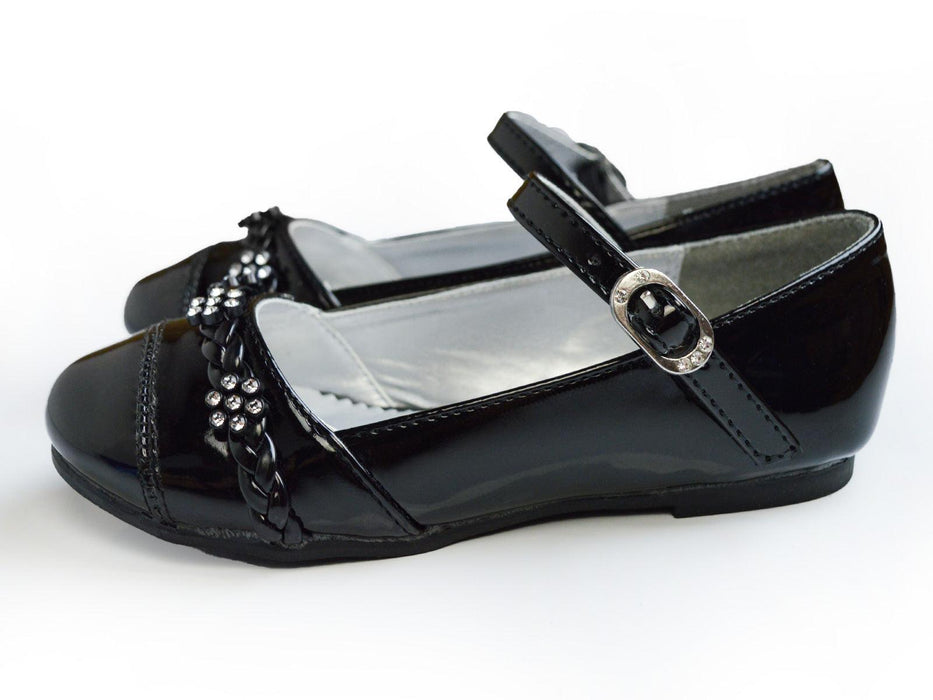 Formal Kids Wear - Elegant Mary Jane Girls Dress Shoes in Black, Ivory, Silver, and White - Baby, Toddler & Kids Sizes