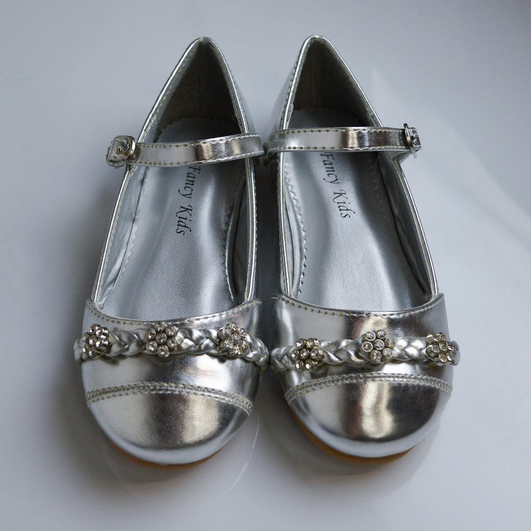 Formal Kids Wear - Elegant Mary Jane Girls Dress Shoes in Black, Ivory, Silver, and White - Baby, Toddler & Kids Sizes