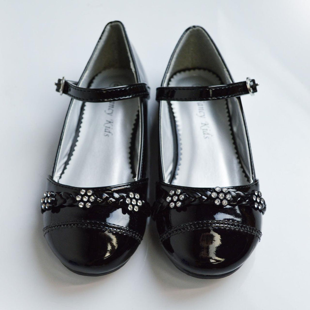 Formal Kids Wear - Elegant Mary Jane Girls Dress Shoes in Black, Ivory, Silver, and White - Baby, Toddler & Kids Sizes