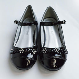 Formal Kids Wear - Elegant Mary Jane Girls Dress Shoes in Black, Ivory, Silver, and White - Baby, Toddler & Kids Sizes