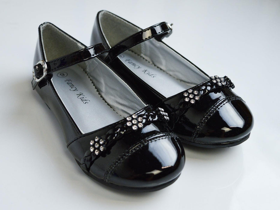 Formal Kids Wear - Elegant Mary Jane Girls Dress Shoes in Black, Ivory, Silver, and White - Baby, Toddler & Kids Sizes