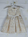 Formal Kids Wear - Formal Kids Wear Elegant Girls Brocade Dress with Floral Pattern & Rhinestone Belt - Baby to Youth Sizes
