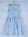 Formal Kids Wear - Formal Kids Wear Elegant Girls Brocade Dress with Floral Pattern & Rhinestone Belt - Baby to Youth Sizes