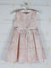 Formal Kids Wear - Formal Kids Wear Elegant Girls Brocade Dress with Floral Pattern & Rhinestone Belt - Baby to Youth Sizes