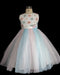 Formal Kids Wear - Formal Kids Wear Stylish Girls Blue and Pink Tulle Dress with Floral Appliqué – Toddler & Youth Sizes