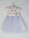 Formal Kids Wear - Formal Kids Wear Stylish Girls Blue and Pink Tulle Dress with Floral Appliqué – Toddler & Youth Sizes