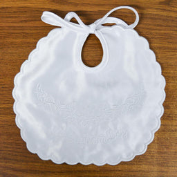 Formal Kids Wear - Luxurious Silky "My Baptism Day" Bib with Embroidered Details for Babies