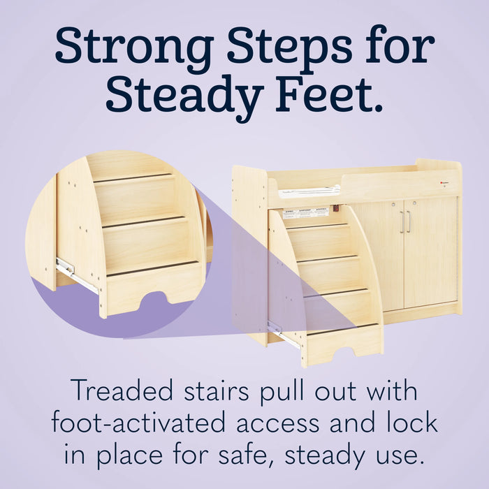 Foundations SafeStep® Commercial Changing Table with Stairs – Daycare-Grade Safety & Accessibility