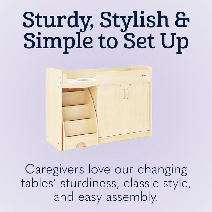 Foundations SafeStep® Commercial Changing Table with Stairs – Daycare-Grade Safety & Accessibility