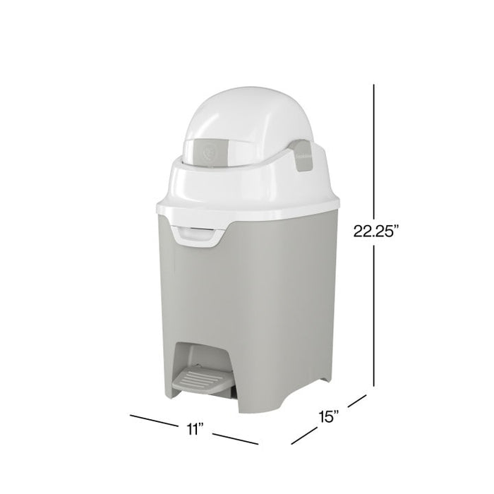 Foundations Premium Hands-Free Small Diaper Pail, Gray