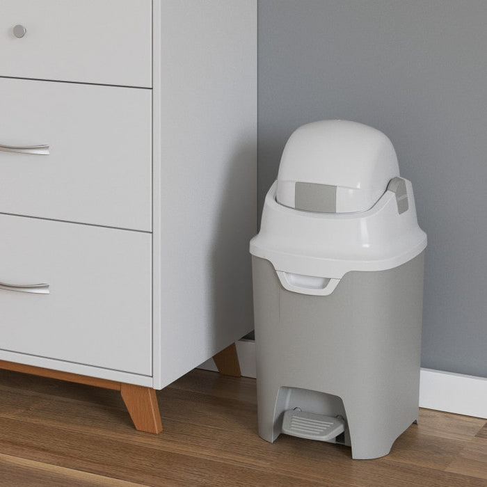 Foundations Premium Hands-Free Small Diaper Pail, Gray