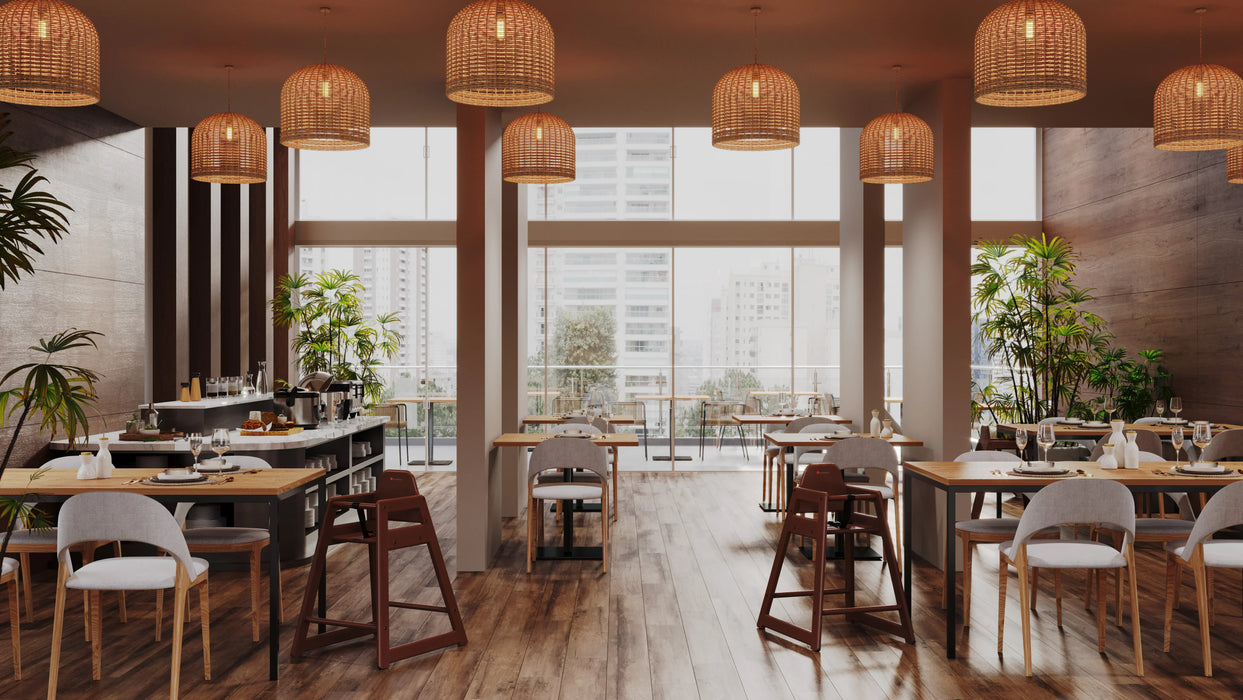 Foundations® - Foundations NeatSeat™ Hardwood Food-Service Wood High Chairs