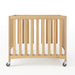 Foundations® - Foundations Travel Sleeper® Compact HideAway™ EasyRoll™ Solid Wood Folding Crib, Slatted with Oversized Casters (Including Foam Mattress)