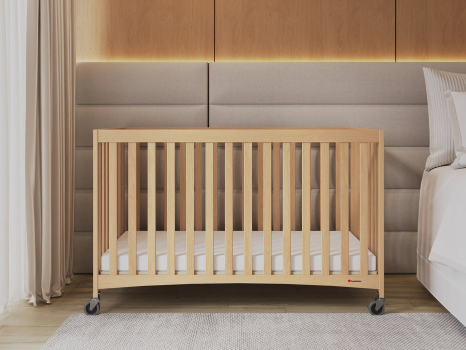 Foundations® - Travel Sleeper® Full-Size Folding Crib with Oversized Casters (Including Foam Mattress)