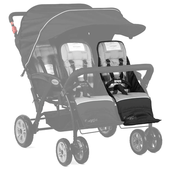 Replacement FRONT|RIGHT Seat for Foundations Gaggle Compass Quad Stroller   (Includes Harness & Buckle)