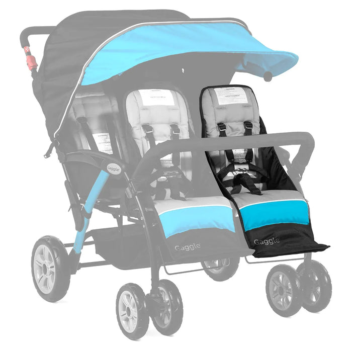 Replacement FRONT|RIGHT Seat for Foundations Gaggle Compass Quad Stroller   (Includes Harness & Buckle)