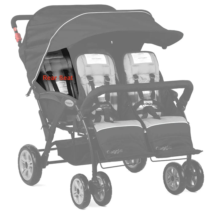 Replacement REAR Seat for Foundations Gaggle Compass Quad Stroller (Includes Harness & Buckle)
