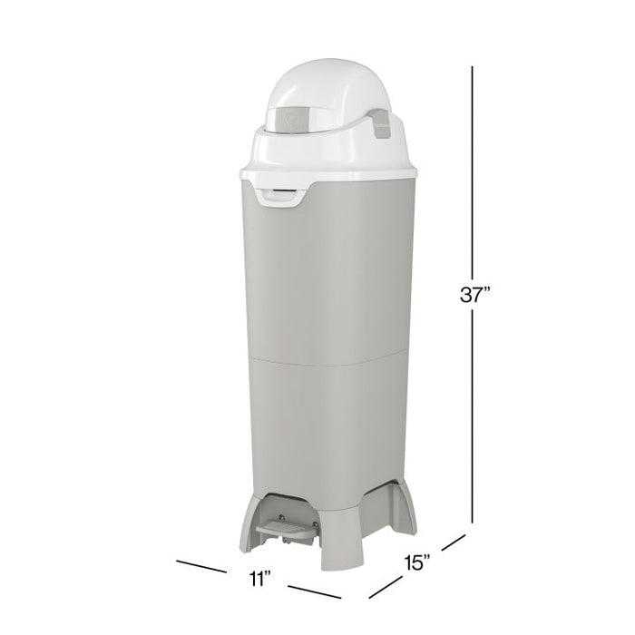 Foundations Premium Hands-Free Tall Diaper Pail Gray