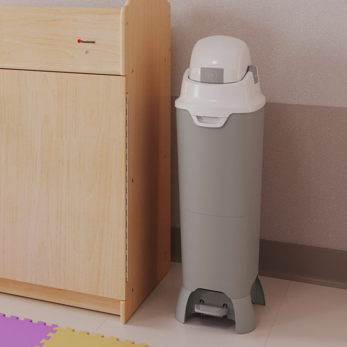 Foundations Premium Hands-Free Tall Diaper Pail Gray