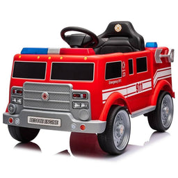 Freddo Toys - 12V Fire Truck 1-Seater Ride-On with Lights, Sounds & Parent Remote - Freddo Toys
