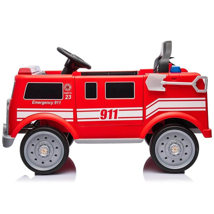 Freddo Toys - 12V Fire Truck 1-Seater Ride-On with Lights, Sounds & Parent Remote - Freddo Toys