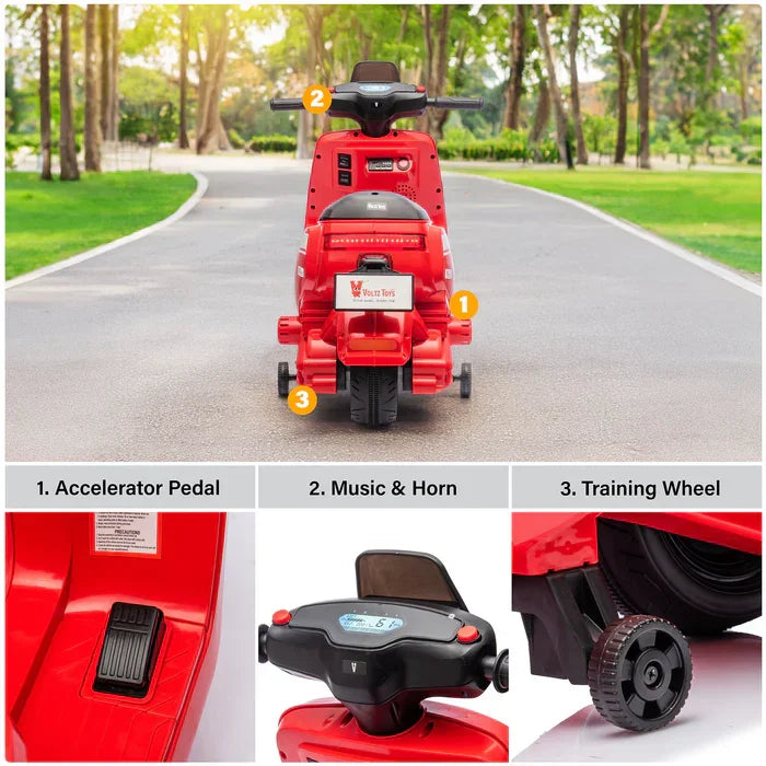 Freddo Toys - Voltz Toys 12V Ride-On Scooter for Kids with MP3 & Lights