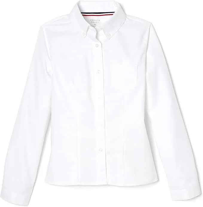 Chemise boutonnée en oxford à manches longues pour femme French Toast® XS-M Style SE9287W