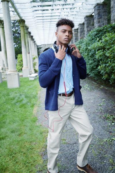 French Toast® - French Toast ADULTS Unisex Anti-Pill V-Neck Cardigan Sweater - Navy - SC9000Y